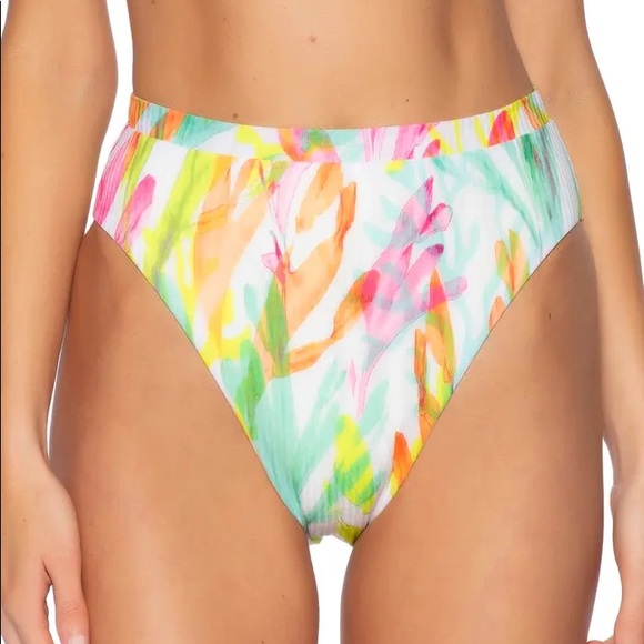BECCA - Coral Reef High Waist Bikini Bottoms - Picture 1 of 4